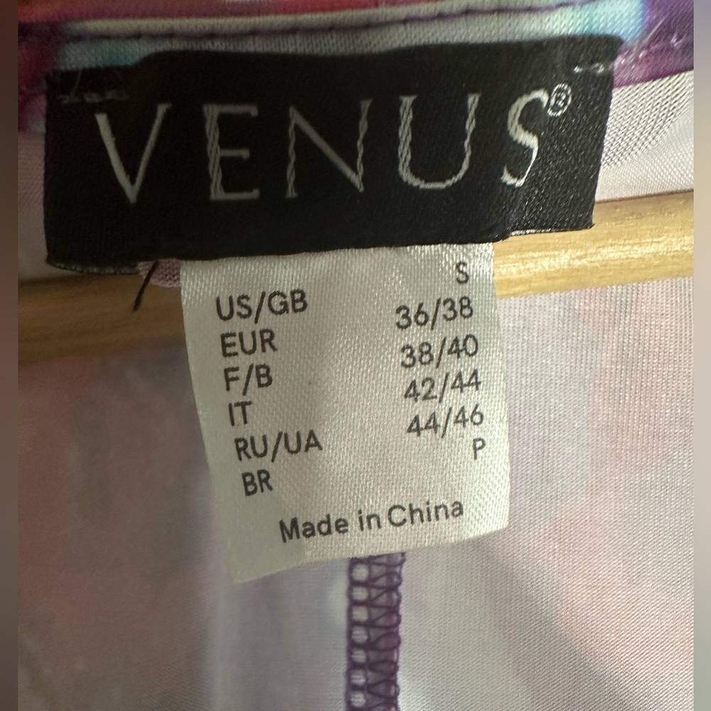 VENUS Pink and Purple Plunge Sundress Mini Size S EUC - Picture 7 of 7